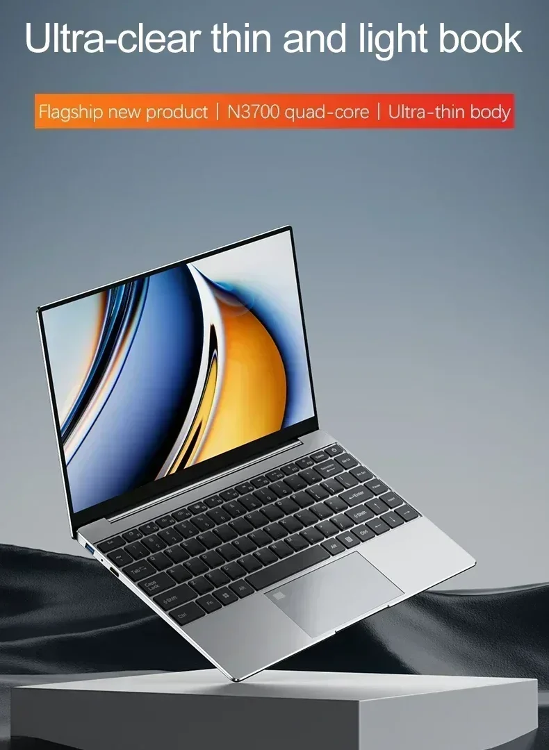 14.1 Ultra Slim Laptop 16GB RAM 2TB SSD Intel N3700 Notebook Gamer 19201080 Display Office Study Computer PC Windows 11 Pro
