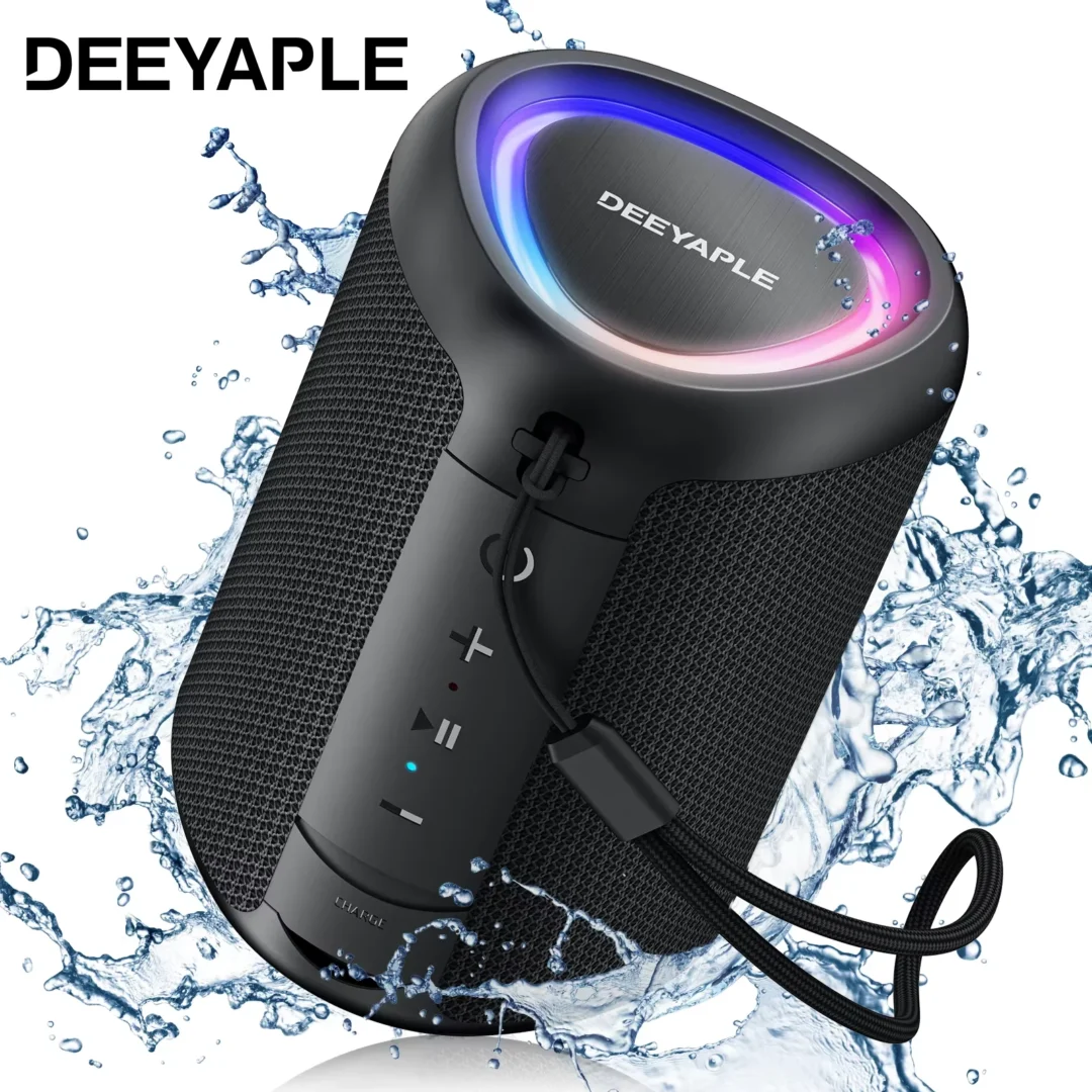 🔊 WISETIGER DEEYAPLE Mini Bluetooth Speaker | Portable Outdoor Soundbox with LED Lights, BT5.3, TWS Pairing & Deep Bass