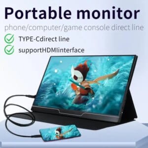 🚀 New! 15.6 & 13.3 inch 1080P USB Type-C IPS FHD Portable Monitor Gaming & Work Display for PS4, Switch, Xbox, Huawei, Xiaomi, Laptops & Phones