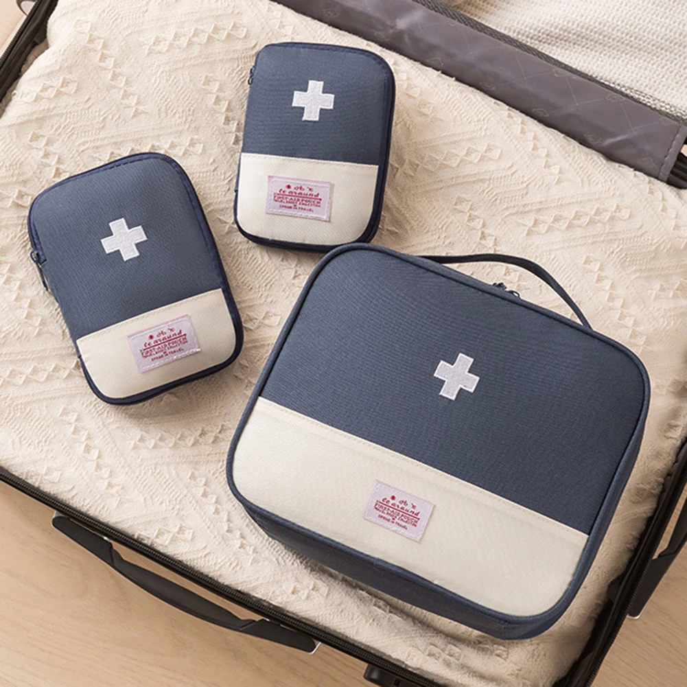 🩹 WanderSafe Pro Travel First Aid Kit Lightweight Medical Organizer with Cross Design – Waterproof, Portable for Camping & Emergencies